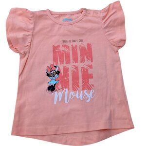 Disney Minnie Mouse Ruffle-Sleeve Kids’ Shirt – Cute Peach Tee for Girls